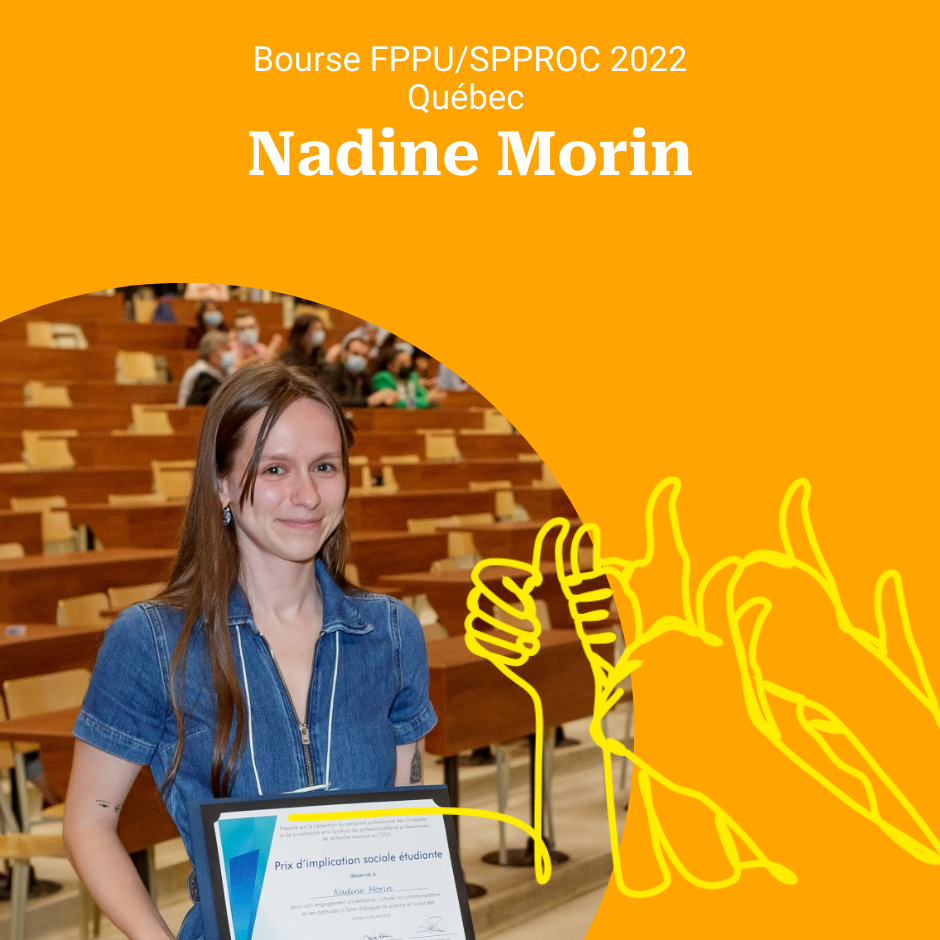 Nadine Morin, bourse FPPU/SPPROC 2022