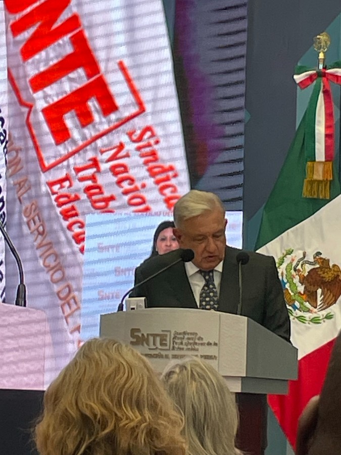 Le président du Mexique, Andrés Manuel López Obrador, prononce un discours.
