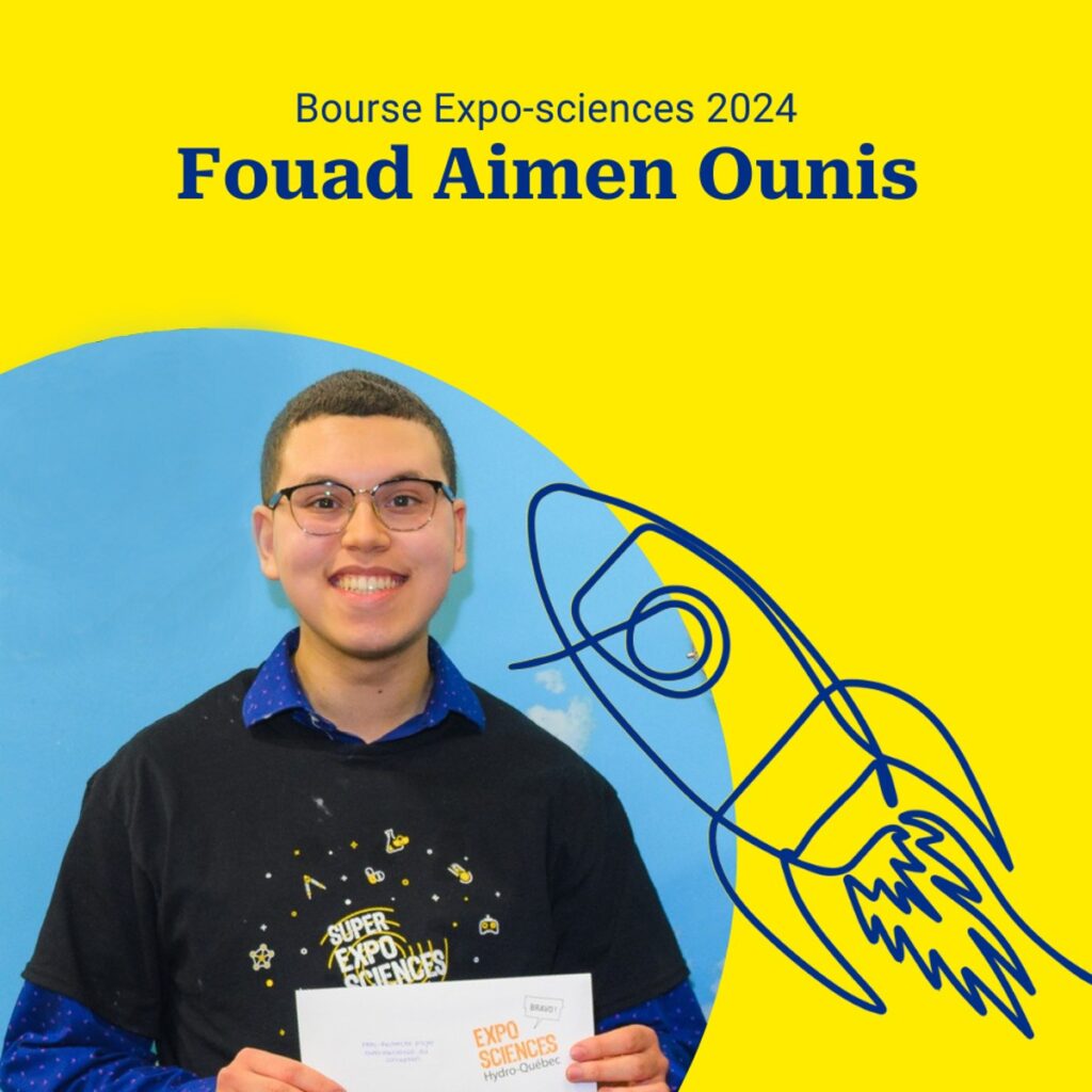 Fouad Aimen Ounis, boursier FPPU aux Expo-sciences 2024.