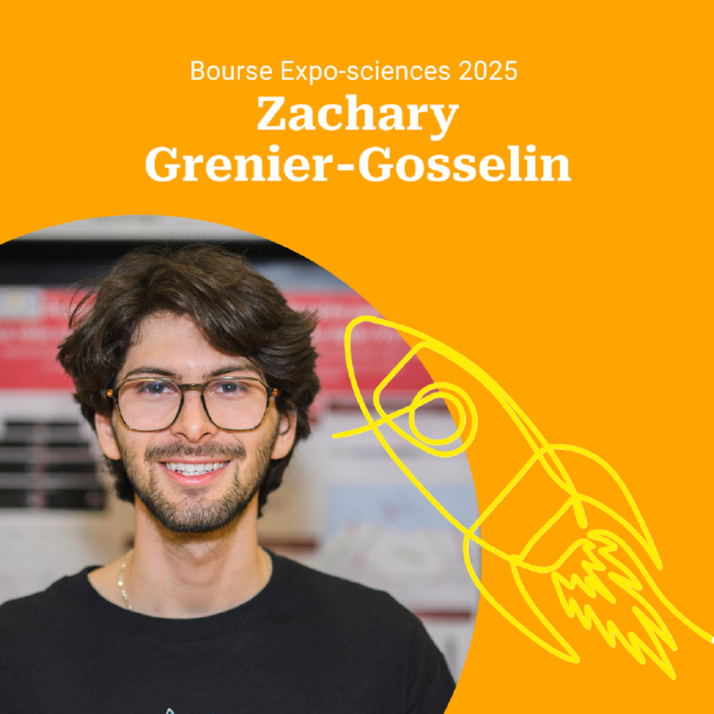 Zachary Grenier-Gosselin, lauréat d'une bourse FPPU aux Expo-sciences 2025.