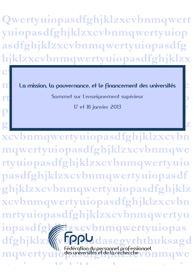 Mission, gouvernance et financement des universités